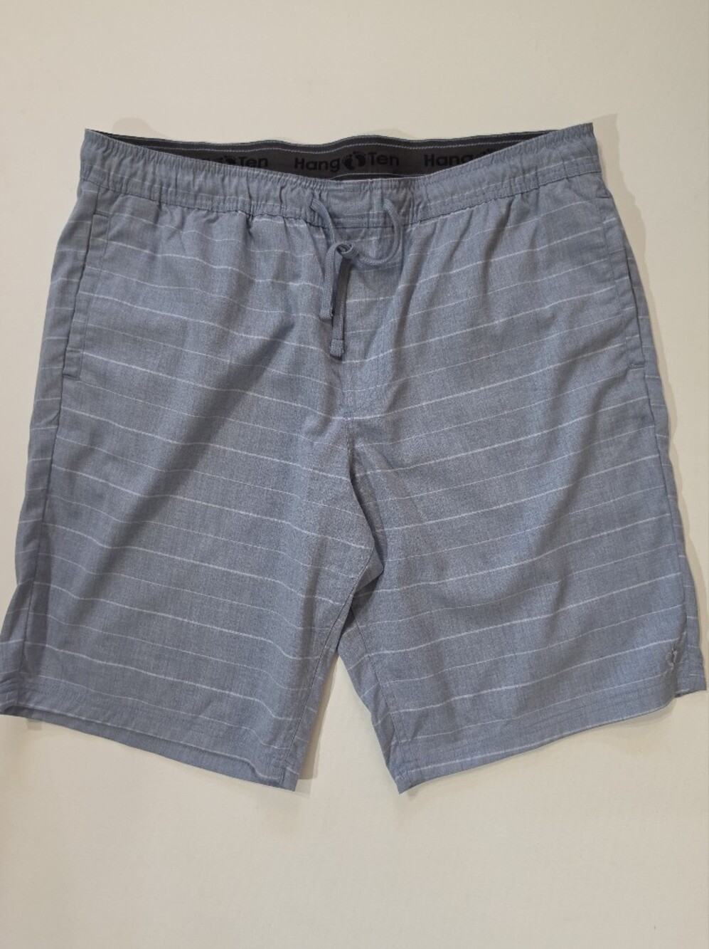 Hang Ten Hybrid Board Shorts Mens XXL Blue White Stripe Summer Beach Performance